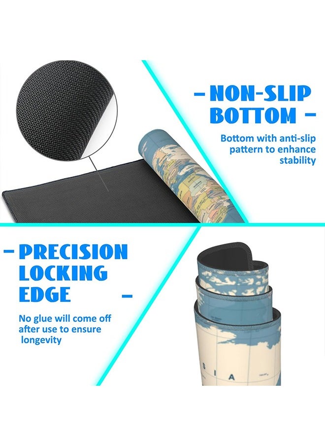 Large Gaming Mousepad with Non-Slip Rubber Base and Stitched Edge Smooth Cloth Surface Long Computer Keyboard Mouse Mat for Home Office Work Desk 800*300*3MM