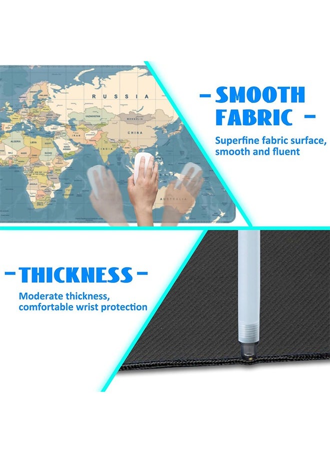 Large Gaming Mousepad with Non-Slip Rubber Base and Stitched Edge Smooth Cloth Surface Long Computer Keyboard Mouse Mat for Home Office Work Desk 800*300*3MM
