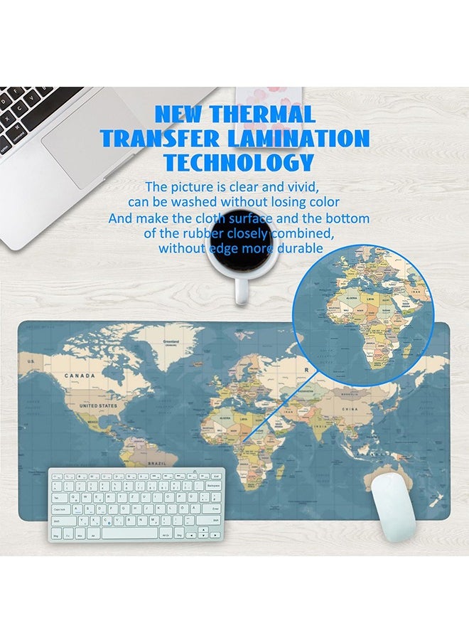 Large Gaming Mousepad with Non-Slip Rubber Base and Stitched Edge Smooth Cloth Surface Long Computer Keyboard Mouse Mat for Home Office Work Desk 800*300*3MM