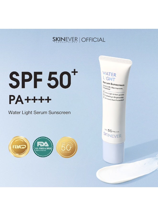 سكينيفر SKINEVER Water Light Serum Sunscreen SPF50 – Lightweight UV Protection with Hydration - Image 2