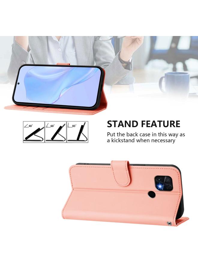 اس-توب جراب هاتف Redmi 10C مصنوع من الجلد بلون سادة مع حبل - Image 3