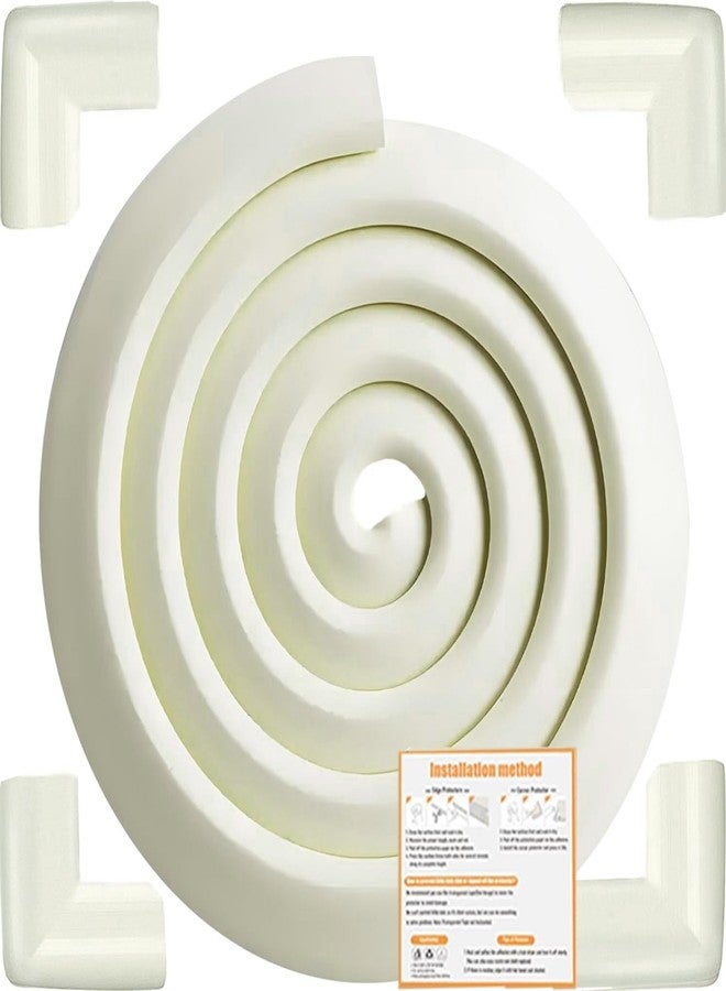 Dekukar Baby Proof Corners and Edges Protector 10ft Edge+4 Corner Guard, Fireplace Baby Proofing Bumper, Heavy-Duty Soft NBR Foam Edge Corner Protector for Furniture Table, Childsafe/Pre-Taped White - Image 1