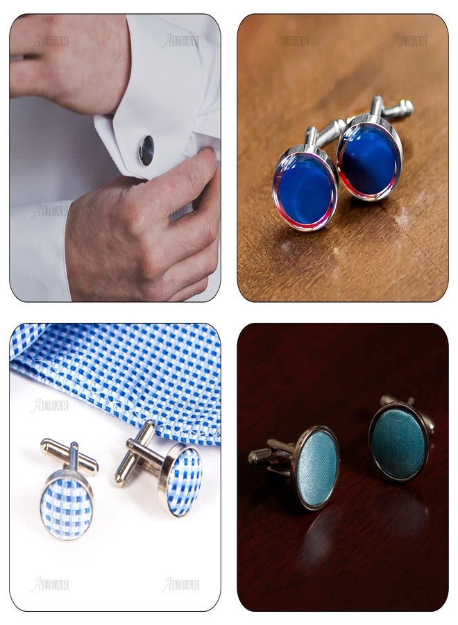 AUEAR, 20 Pack Metal Cufflinks Cuff Button Blank Cabochons Tray Bezel Cufflink Blanks Setting for Jewelry Making DIY Crafts - Image 5