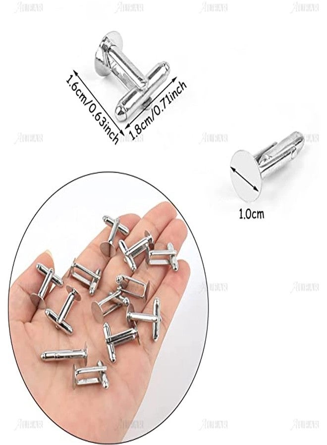 AUEAR, 20 Pack Metal Cufflinks Cuff Button Blank Cabochons Tray Bezel Cufflink Blanks Setting for Jewelry Making DIY Crafts - Image 2