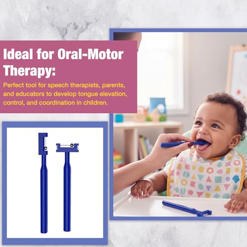 Safe-O-Kid 2 Pcs Speech Therapy Tools Tongue Training Kit | Professional Tongue Tip Exerciser for Kids & Adults | Oral Motor Exercise Set for Pronunciation, Speech Practice & Rehab | Blue - Image 3