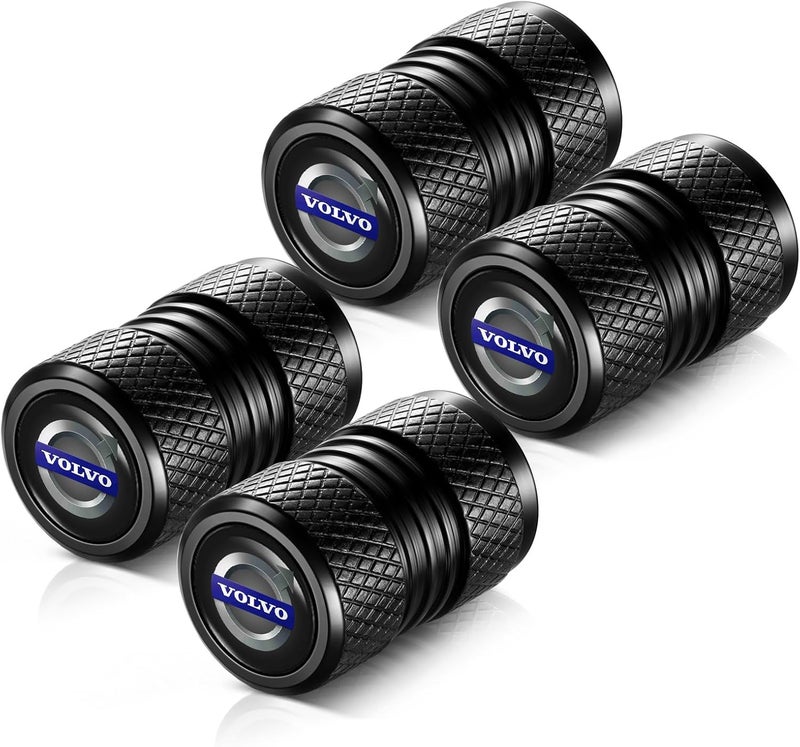 YHEESHIGN Tire Valve Stem Caps, Compatible with Volvo Series Stem Cap Universal Car Air Cover Car Accessories for Cars, SUV, Truck, Motorcycles 4pcs （Black） - Image 5