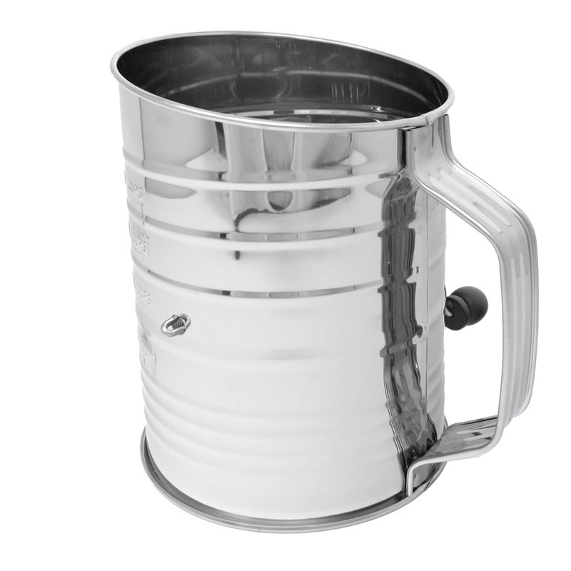 Norpro 5-Cup Stainless Steel Crank Flour Sifter - Image 2