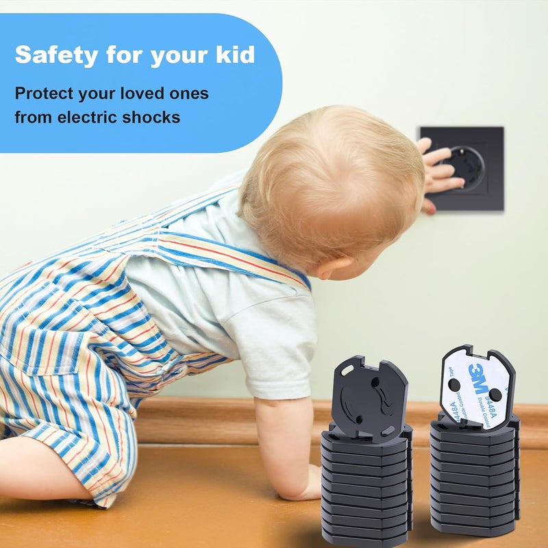 REDTRON Socket Fuse with Twist Mechanism, Pack of 20 Sockets, Child Safety Sockets, Socket Fuses for Babies and Children, Socket Protection, Black - Image 3