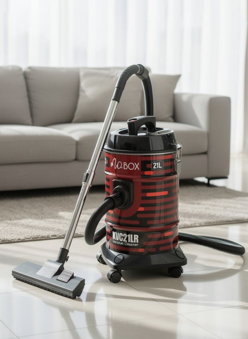 دبليو بوكس مكنسة برميل - 21 لتر - 1400 وات - أسود*أحمر - KVC21LR - Image 2