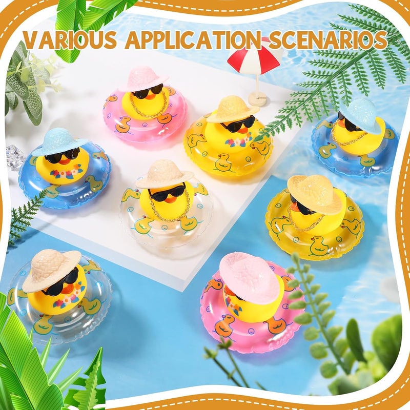 Jerify 48 Pieces Summer Rubber Ducks Hawaiian Rubber Duck 2 Inch Beach Rubber Duck Funny Bathtub Toys with Beach Bag for Birthday Beach Theme Party Favor Shower Swimming Pool Games Gift Supplies Pool - Image 4