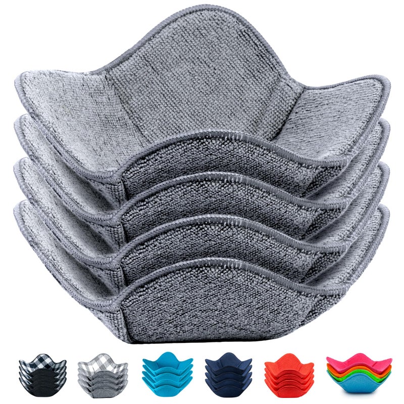 Aticca Aticca Microwave Bowl Cozy Holders for Hot Food Set of 4 Hot Pads for Bouillon Cups Multipurpose Heat Proof Plate Holder 