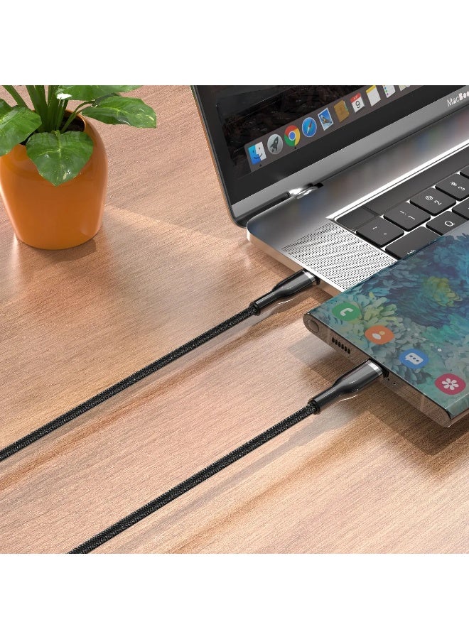 جرين ليون كابل USB من النوع C بقوة 60 واط وطول 1 متر، مصنوع من سبائك الزنك المضفرة، بتصميم مضفر مقاوم للتشابك، مثالي للشحن السريع والمزامنة، سرعة نقل بيانات تصل إلى 480 ميجابت في الثانية، متوافق مع أجهزة iPhone 15 و16 و17، وiPad Pro وAir وmini، وMacBook Pro وAir، وGalaxy S24 وS25 Ultra وZ Fold، وXiaomi وHonor وOPPO وHuawei وOnePlus - أسود - Image 2