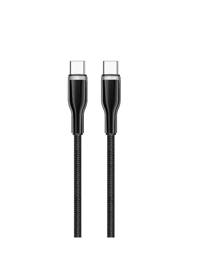 جرين ليون كابل USB من النوع C بقوة 60 واط وطول 1 متر، مصنوع من سبائك الزنك المضفرة، بتصميم مضفر مقاوم للتشابك، مثالي للشحن السريع والمزامنة، سرعة نقل بيانات تصل إلى 480 ميجابت في الثانية، متوافق مع أجهزة iPhone 15 و16 و17، وiPad Pro وAir وmini، وMacBook Pro وAir، وGalaxy S24 وS25 Ultra وZ Fold، وXiaomi وHonor وOPPO وHuawei وOnePlus - أسود - Image 1
