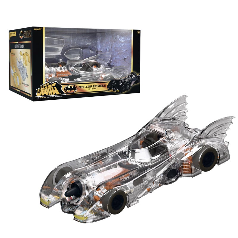 Super7 Super Cyborg Batman Batmobile 1989 Clear 139 Batman Action Figure Vehicle Classic Movie Collectibles and Retro Toys - Image 3