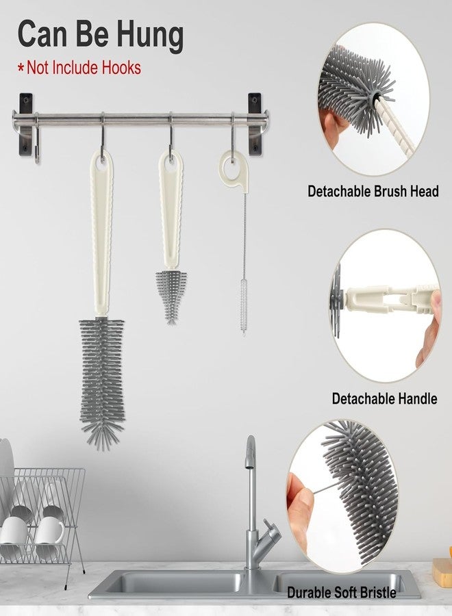 Onomie 6 in 1 Baby Bottle Cleaner Set with Drying Rack,Silicone Baby Bottle,Straw Brush,Nipple Brush,Soap Dispenser and Storage Box, Portable Essentials for Home&Travel (White) - Image 5