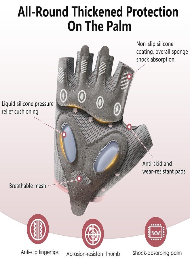 TecoKart® Gym Gloves Half Hand Gloves for Women Weight Lifting Gloves for Gym Workout Bike Gloves Gym Accessories for Women Liquid Silicone Anti-Slip and Wear-Resistant Hand Gloves for Women & Men - Image 3