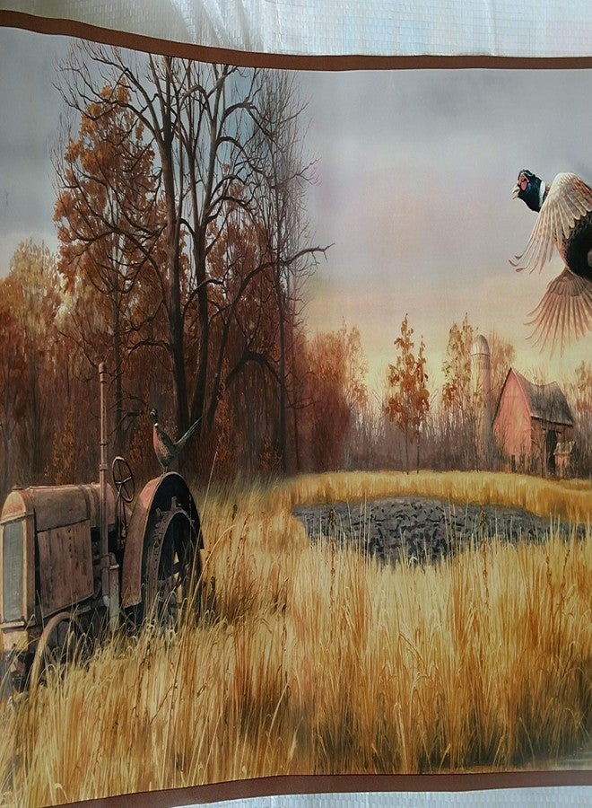 Seabrook Pheasants Tractor Farm Scene Wallpaper Border - Brown - Image 4