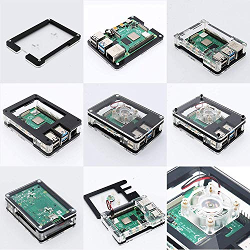 REES52 Raspberry Pi 4 B Motherboard Shell Acrylic Case with Cooling Fan for Raspberry Pi 4 Model B - Image 4