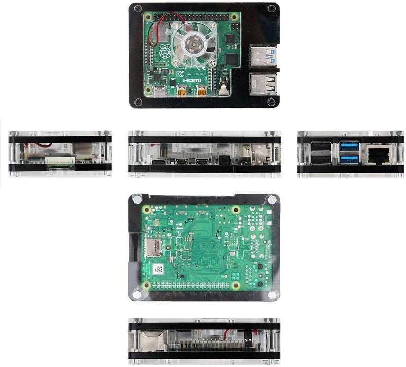 REES52 Raspberry Pi 4 B Motherboard Shell Acrylic Case with Cooling Fan for Raspberry Pi 4 Model B - Image 3