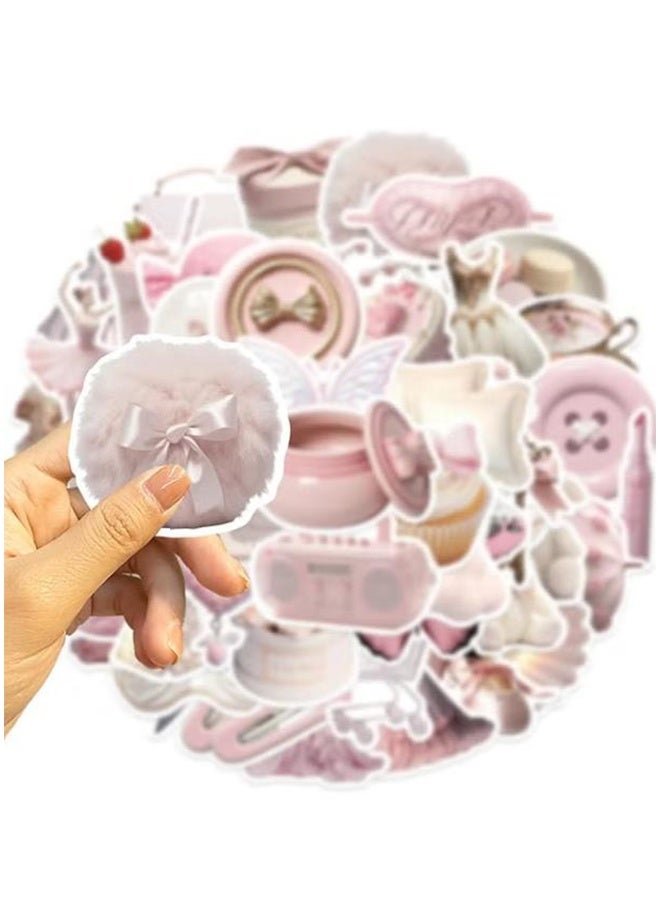 50Pcs Girls Gentle Ballet Pink Sticker, Pink Aesthetic Graffiti Sticker for Kids Teens, Cute Pink Laptops Decals for Water Bottles Journal Bag Phone - Image 5
