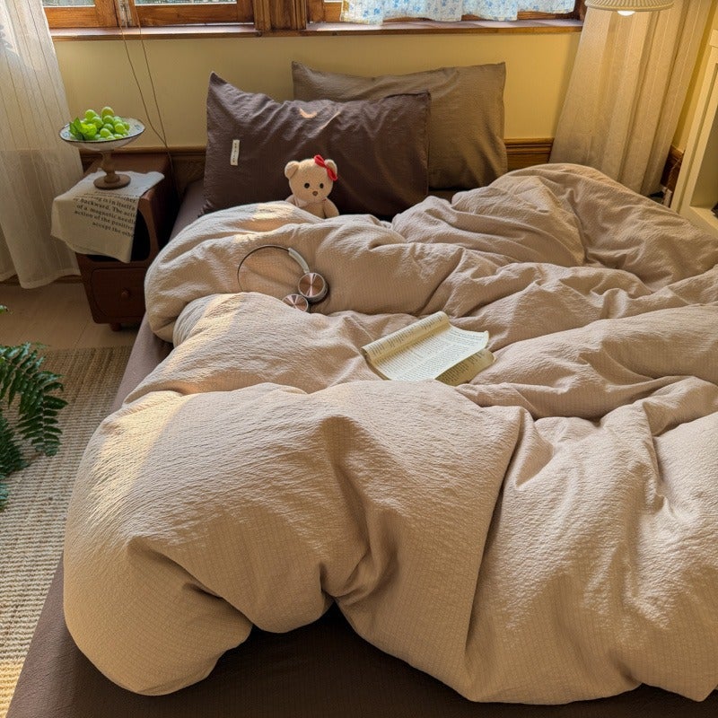 2026 New Reclined Style Mixed Series Cloud-Like Puff 4pcs Set Suitable for Dormitory, Bedroom, Zipper Closure, All Seasons, Soft And Breathable, Suitable for Single, Double, Queen, And King Beds - Image 5