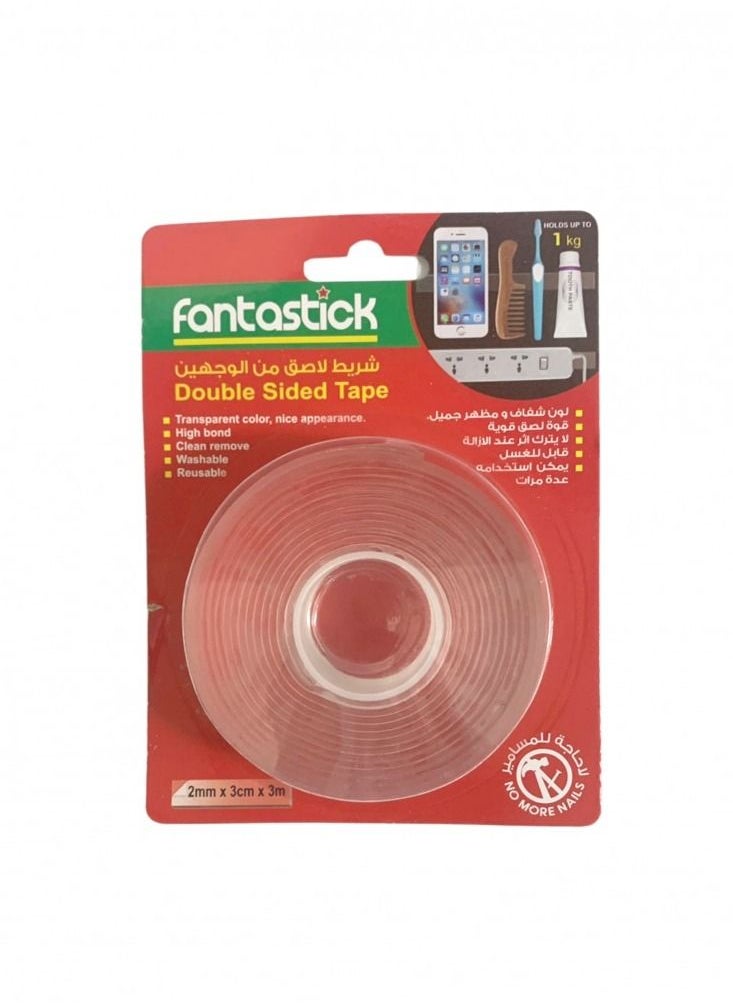Fantastick Double Sided Tape Mounting Transparent Washable Waterproof Adhesive Heavy Duty  - Image 1