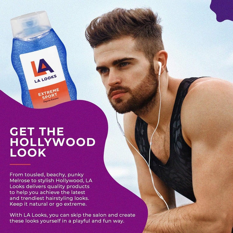 L.A. Looks Extreme Sport Alcohol-Free Hair Gel - Level 10 Hold, 20 oz - Image 4