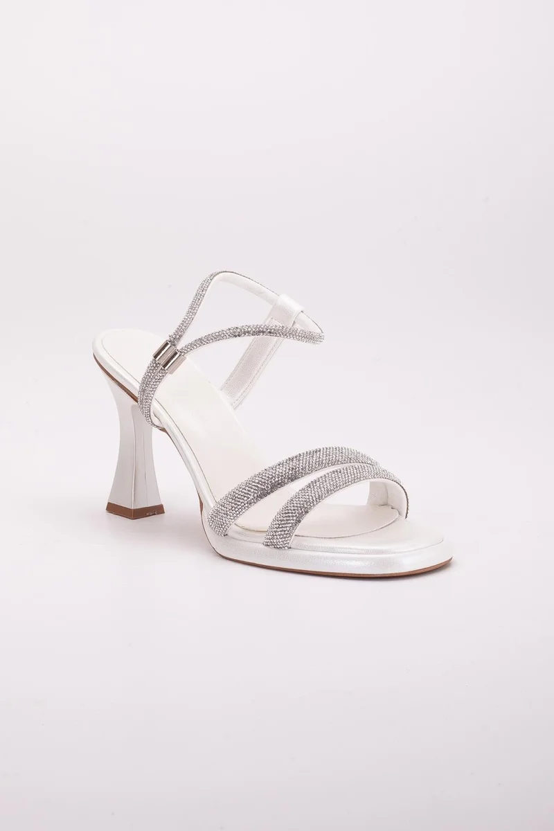 Dilimler Ayakkabı Thick Row Stone Sultan Mother of Pearl Women's Evening Shoes