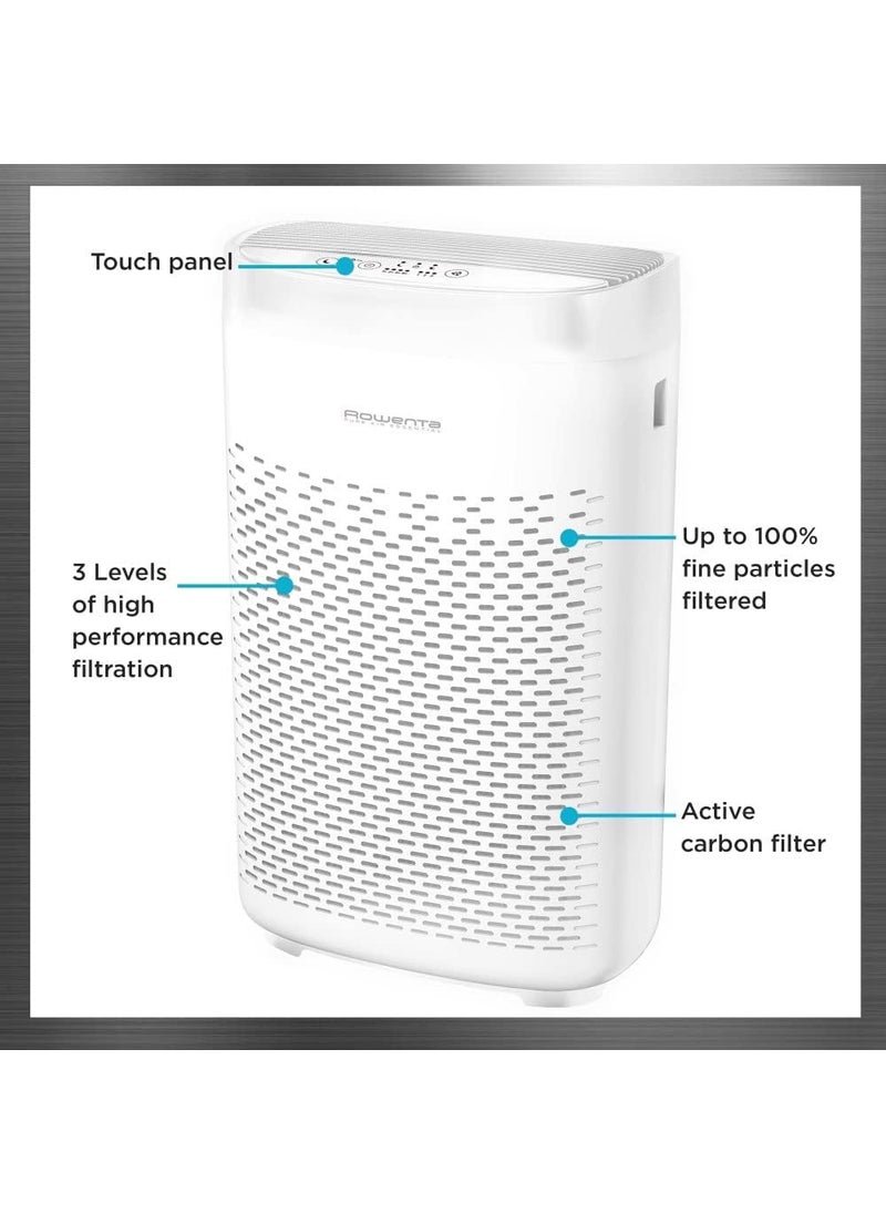 Rowenta Rowenta Pure Air Essential Home Air Purifier with HEPA  Carbon Filtration removes 9998 with 3level filtration CADR 128 sqft White  - Image 4