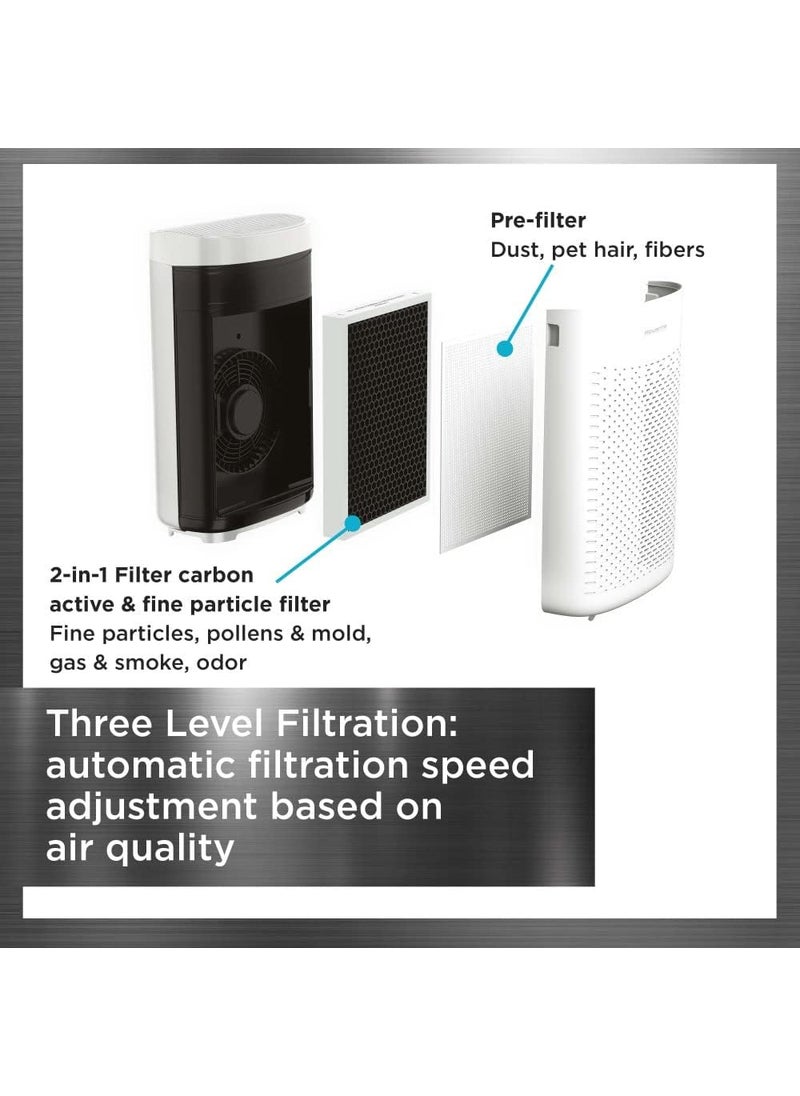 Rowenta Rowenta Pure Air Essential Home Air Purifier with HEPA  Carbon Filtration removes 9998 with 3level filtration CADR 128 sqft White  - Image 5