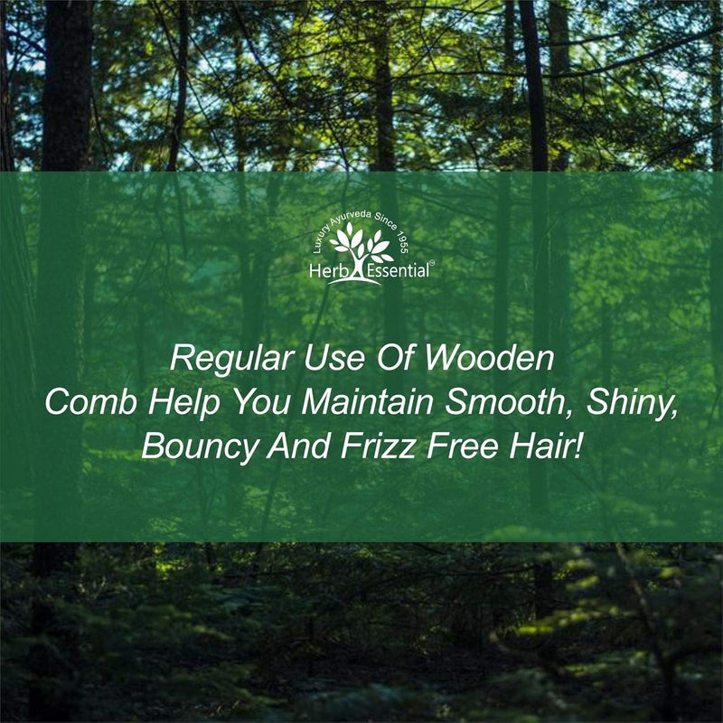 Herb Essential Herb Essential Handcrafted Neem Wood Comb Anti Dandruff NonStatic and Ecofriendly Great for Scalp and Hair health Model V Pack of 2  - Image 5