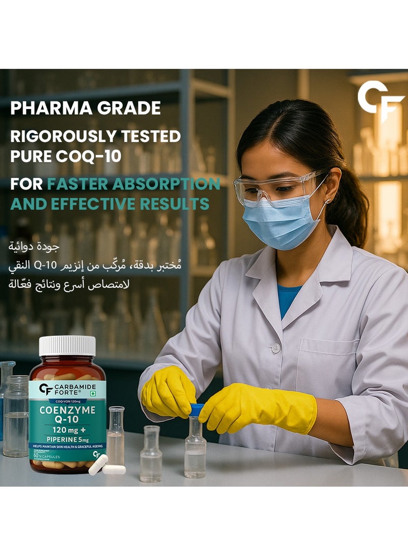 CARBAMIDE FORTE Coenzyme Q10, CoQ10 120mg With Piperine 5mg – 60 Capsules - Image 5