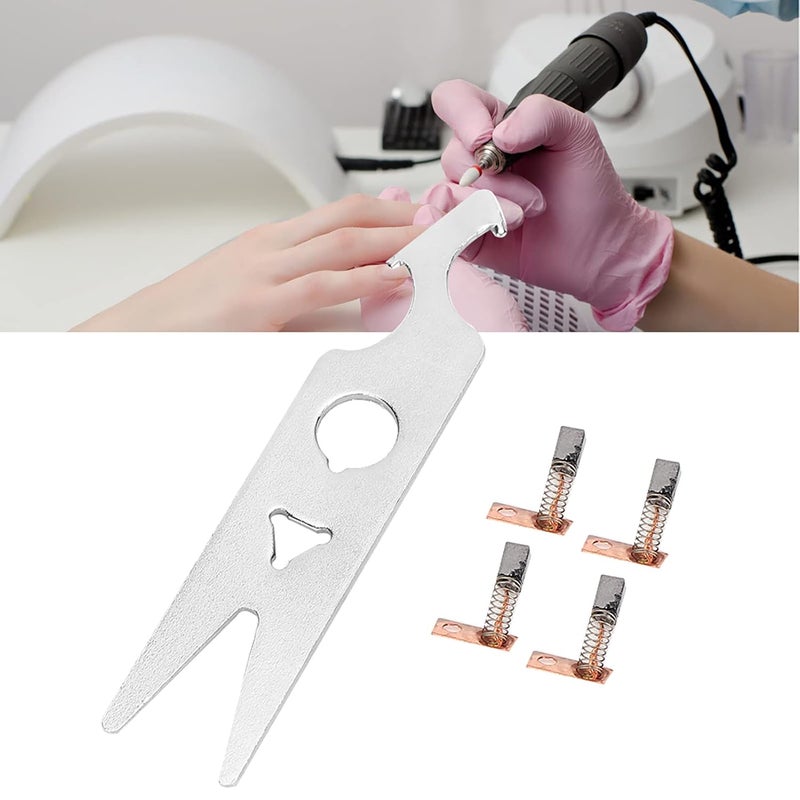 2 Pairs Carbon Brush Wrench Set, Nail Drill Carbon Brush Nail Drill Handpiece Accessory Replacement Part - Image 4