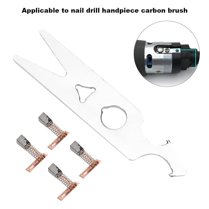 2 Pairs Carbon Brush Wrench Set, Nail Drill Carbon Brush Nail Drill Handpiece Accessory Replacement Part - Image 3