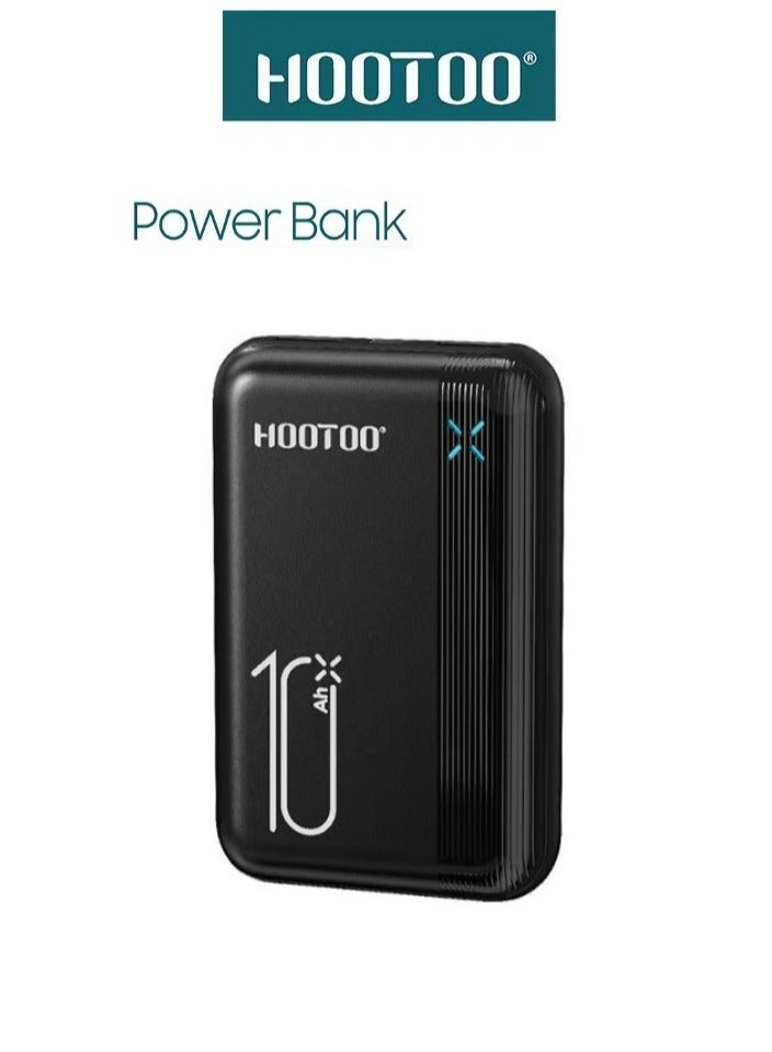 هوتو باور بانك 3in1 بقوة 10.000mAh. شاحن متنقل بثلاثه منفذ منفذين USB-منفذ PD. بطاريه متنقله بحجم كف اليد وكفائه عاليه. بور بانك يأتي بشحن فائق بقوة 22.5W. بطارية شحن من برندات هوتو بطراز - mx219 - Image 1
