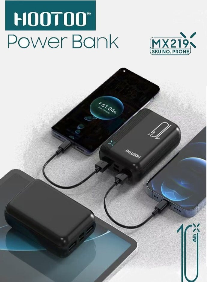 هوتو باور بانك 3in1 بقوة 10.000mAh. شاحن متنقل بثلاثه منفذ منفذين USB-منفذ PD. بطاريه متنقله بحجم كف اليد وكفائه عاليه. بور بانك يأتي بشحن فائق بقوة 22.5W. بطارية شحن من برندات هوتو بطراز - mx219 - Image 2