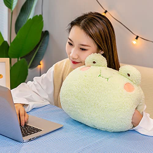 NatureMan Plush Frog Pillow Super Soft Stuffed Frog Hand Warmer for Adults Children Green - Image 5