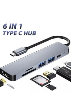 Generic 6-In-1 USB-C Hub Type C To 4K HDMI USB3.0 DP Adapter Docking Station Converter  - Image 1