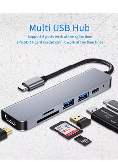Generic 6-In-1 USB-C Hub Type C To 4K HDMI USB3.0 DP Adapter Docking Station Converter  - Image 2