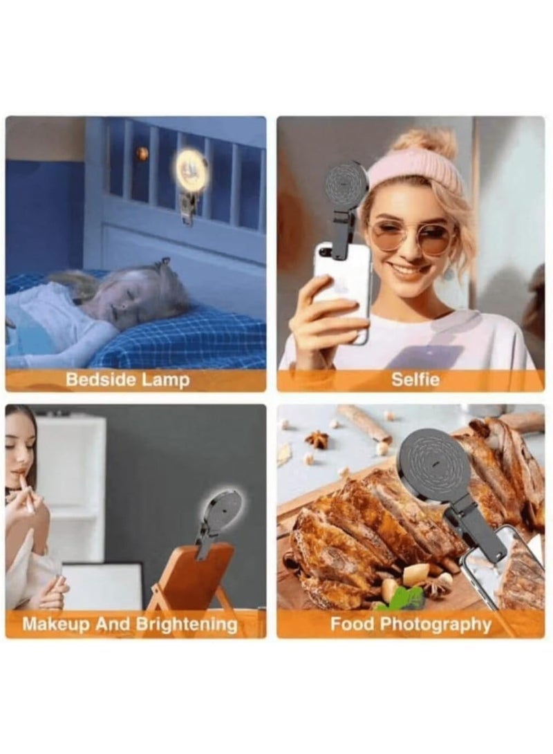 PLOKAMA LED Ring Light, 180° Rotating Fill Light with 6 Adjustable Color Temperatures, Universal Clip-On Phone Light, 180 Min Battery Life, U20 Model - Image 4