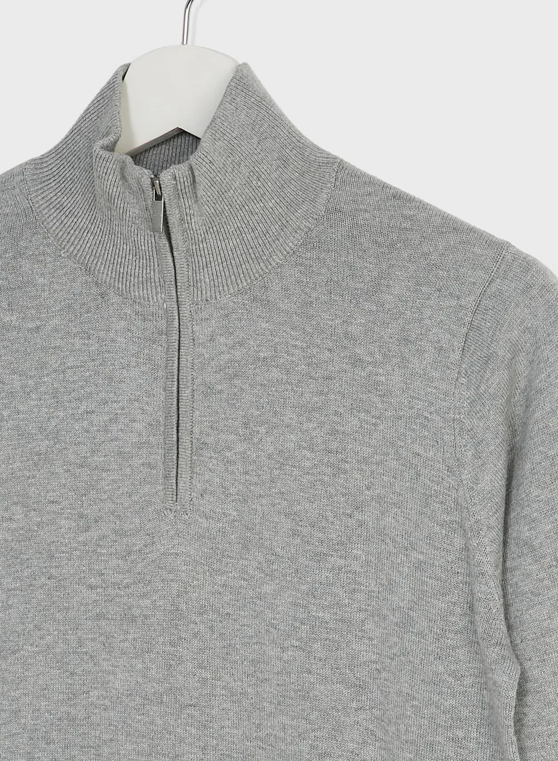 MANGO Youth Half Zip Sweater