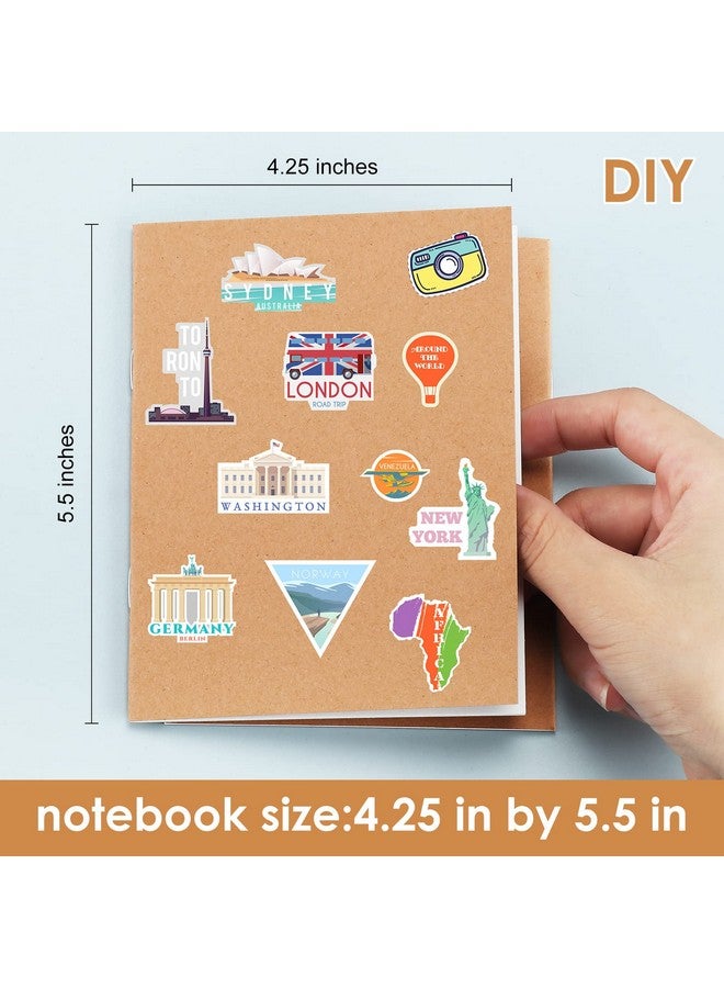 Epakh 100 Pack Mini Kraft Paper Notebook Unlined Pocket Kraft Notebook Blank Sketchbooks Travel Journal Notepad for Kids Classroom Students School Writing, 48 Pages, 24 Sheets,4.25 x 5.5 Inch (Brown) - Image 2