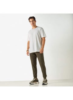 Iconic Iconic Solid Slim Fit Joggers with Drawstring Closure and Pockets  - Image 2