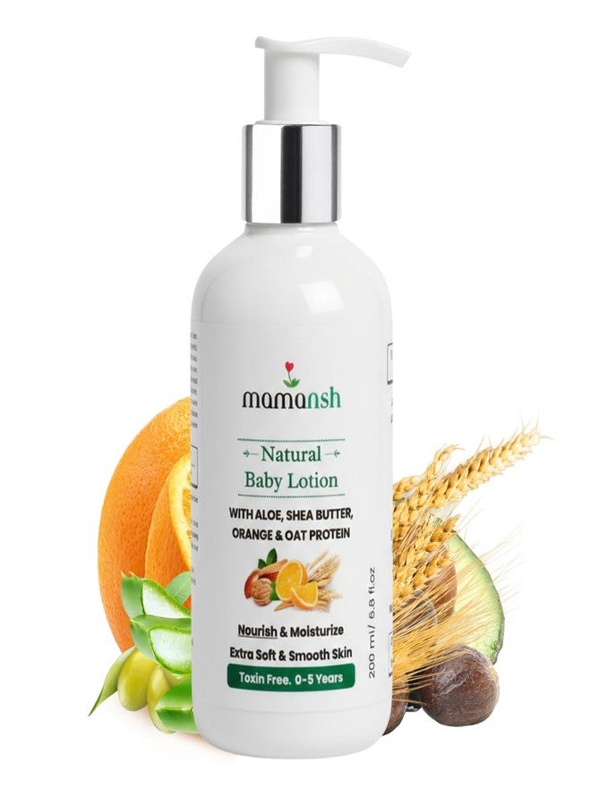 Mamansh Natural Baby Lotion | Nourishes & Moisturizes with Shea Butter, Oat Protein & Vitamin E | For Soft, Glowing Skin | 0–5 Years | 200 ml - Image 1