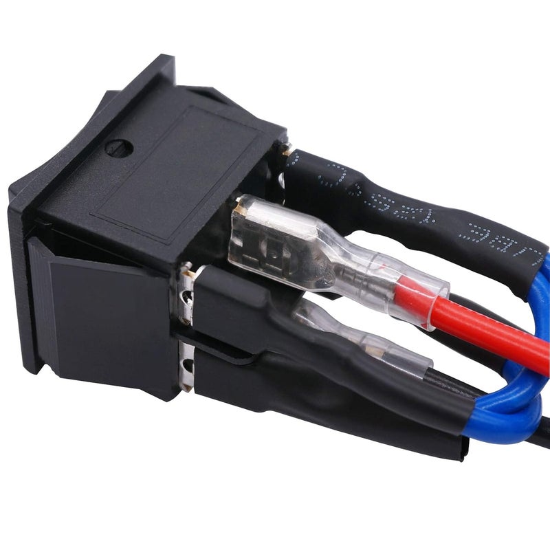 TWTADE Momentary Polarity Reverse Switch DC 12V 20A Motor Control 6 Pin 3 Position (ON)-Off-(ON) AC 110V-220V Black Boat Rocker Toggle Switch with Wire KCD2-223-JT - Image 2