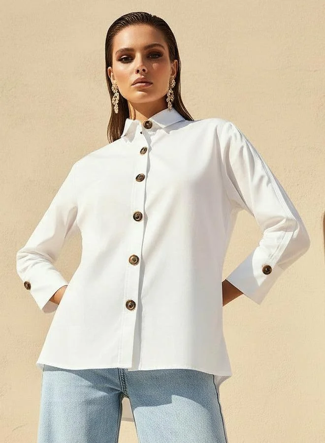 2Xtremz 2Xtremz Cotton Oversized Shirt 3/4 Sleeves