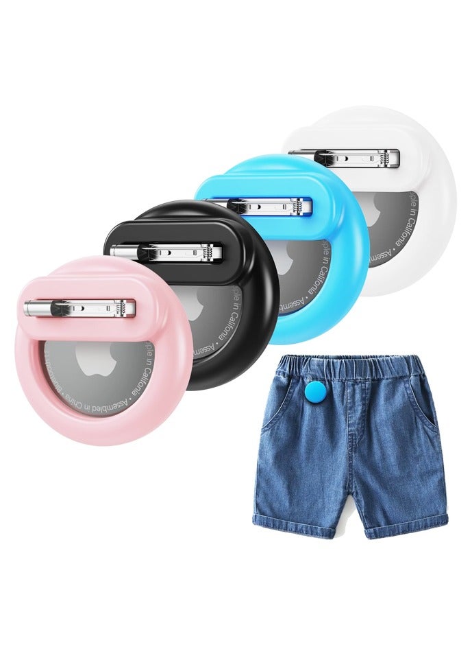 4 Pack Mini AirTag Holder for Kids, Silicone Hidden AirTag Holder with Safety Pin for Clothes, GPS Tracker Case Clip Compatible - Image 1