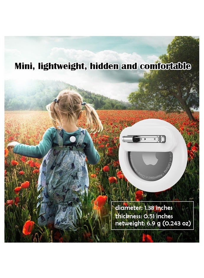 4 Pack Mini AirTag Holder for Kids, Silicone Hidden AirTag Holder with Safety Pin for Clothes, GPS Tracker Case Clip Compatible - Image 2