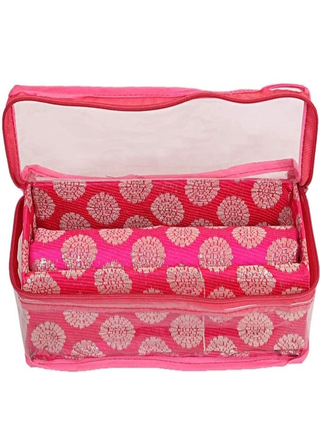 Ankit Traders Fancy Bangle Box Brocade Hardboard Bangle Box Bangle Organizer Box Jewellery Storage Box (Baby Pink - 1 Rod) - Image 4