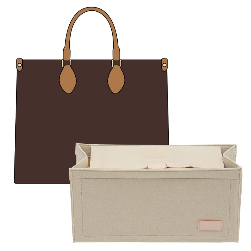 Doxo Purse Organizer InsertFelt Tote Bag Organizer Insert Compatible with Dior Book Tote Large Bag Onthego GM And MoreBeigewith cover